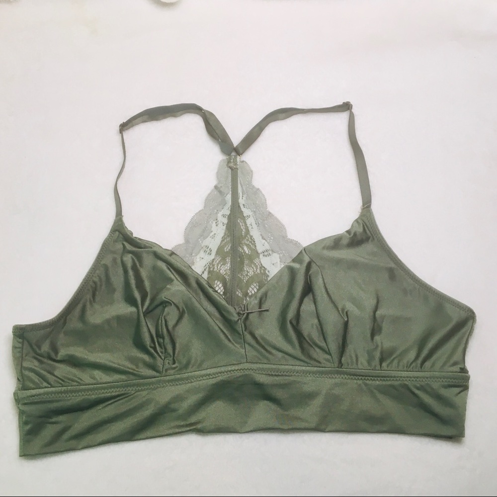 American Eagle Aerie Silky Lacey Green Bralette